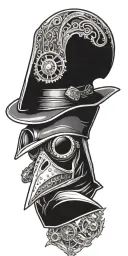 steampunk plague doctor tattoo design idea