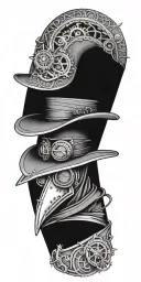 steampunk plague doctor tattoo design idea