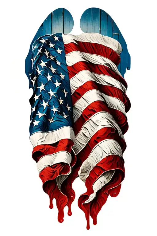 we the people quote with american flag tattoo design idea