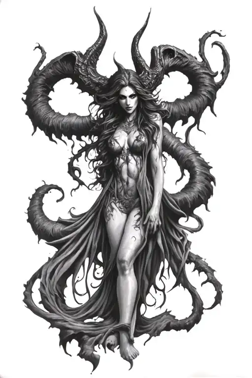 Lilith Mephisto diablo 4 tattoo design idea