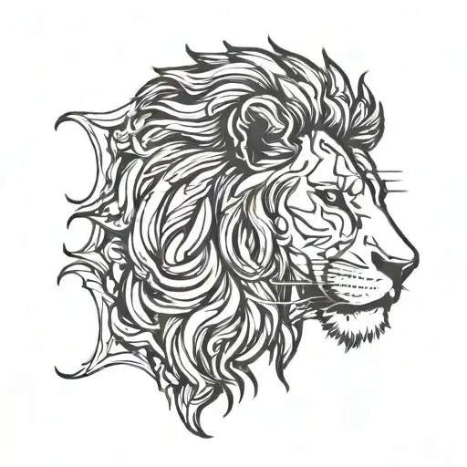 major depression thoughts and suicide lion   tattoo design idea