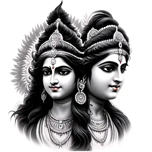 Shiva Krishna tattoo design idea