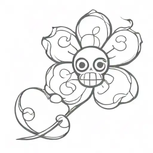 Devilfruit One piece Luffy Gear 5 leaf clover tattoo design idea