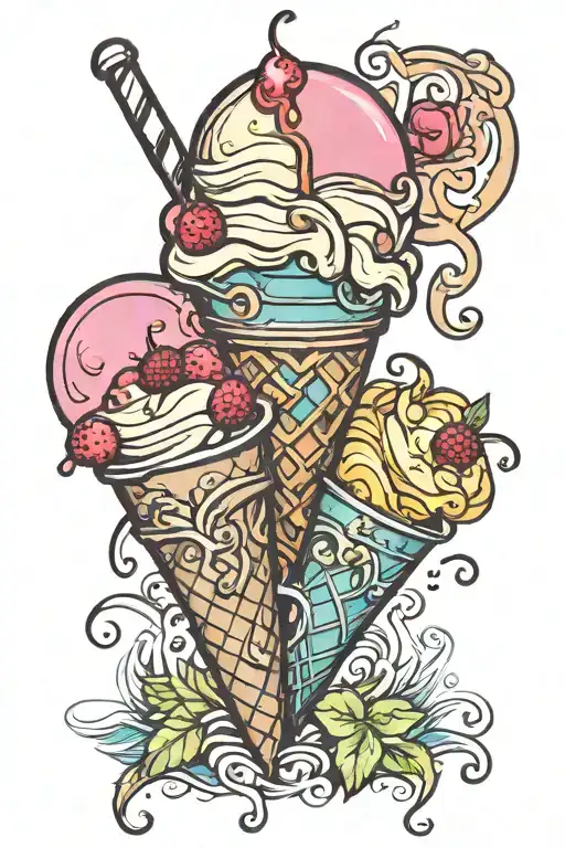 ice cream tattoo design idea