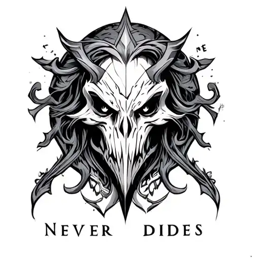 sett league of legends never dies tattoo design idea