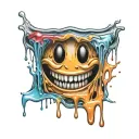 melting smiley face tattoo design idea
