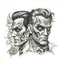 two face tattoo tattoo design idea
