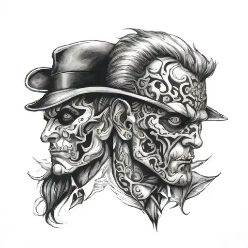 two face tattoo tattoo design idea