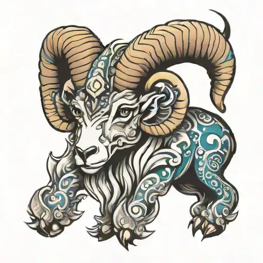 ram tattoo design idea