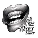 smile now cry later tattoo design idea