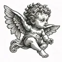 delinquent cherub tattoo design idea
