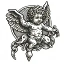 delinquent cherub tattoo design idea