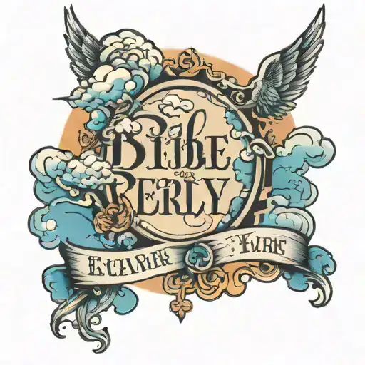 bible verse with clouds tattoo design idea