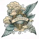 bible verse with clouds tattoo design idea