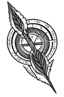 arrow and astrological sign intertwined representing cancer  tattoo design idea