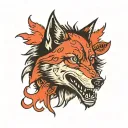 wounded wolf tattoo design idea