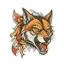 wounded wolf tattoo design idea