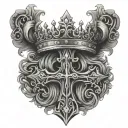 hollow Cross , crown made only at the top of the hollow cross tattoo design idea