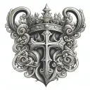 hollow Cross , crown made only at the top of the hollow cross tattoo design idea