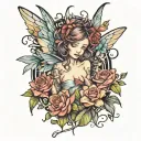 fairy surrounded tattoo design idea