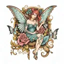 fairy surrounded tattoo design idea