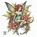 fairy surrounded tattoo design idea