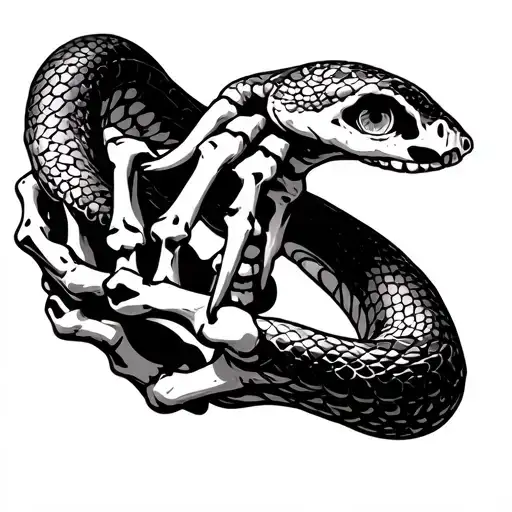 skeleton hand throwing snake eye dice rolling tattoo design idea