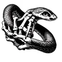 skeleton hand throwing snake eye dice rolling tattoo design idea