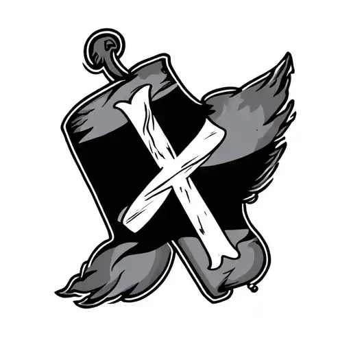 cross wearing Alabama flag tattoo design idea