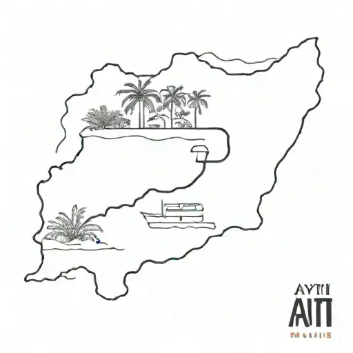 Ayiti haiti country outline tattoo design idea