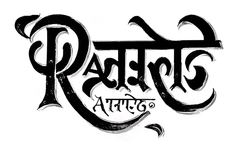 Raadehika Name Tattoo in Hindi Calligraphy BRUSH tattoo design idea