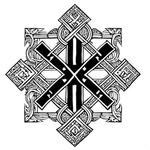 jerusalem cross with shading tattoo design idea