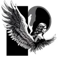 Angel wings spread tattoo design idea