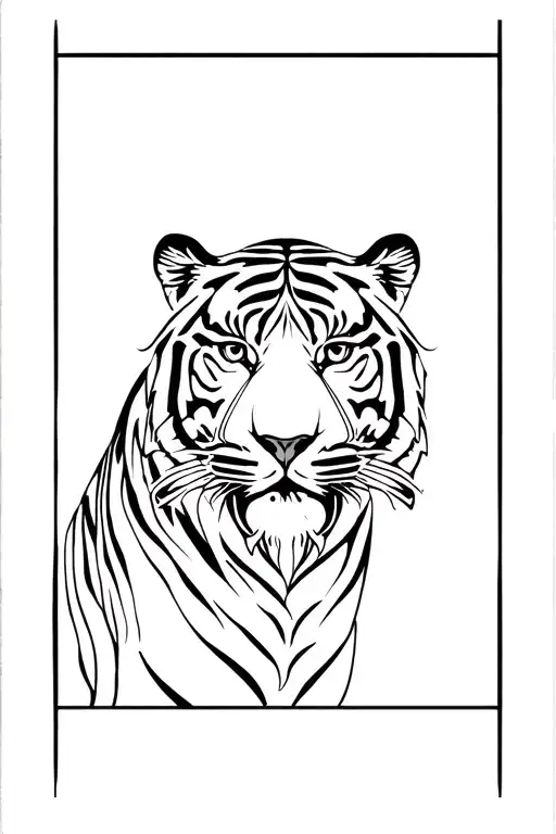 Fine Line Tiger tattoo design idea