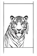 Fine Line Tiger tattoo design idea