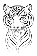 Fine Line Tiger tattoo design idea