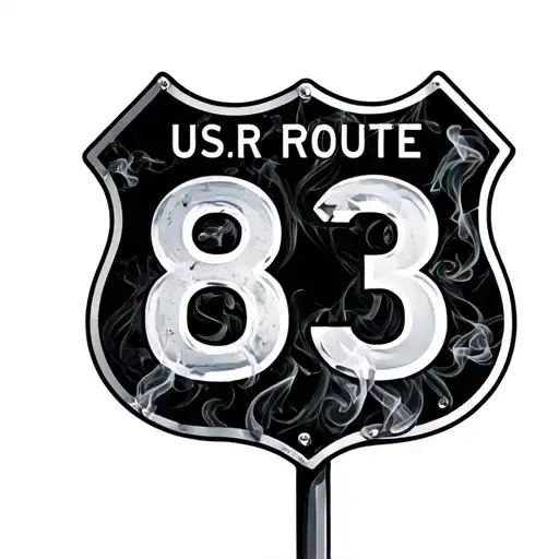 us route 83  sign with smoke shade  tattoo design idea