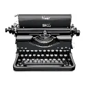 typewriter with paper scroll with "Nonar by BMcG" tattoo design idea