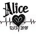 "Alice 12/03/2018" Electrocardiogram Date of birth tattoo design idea