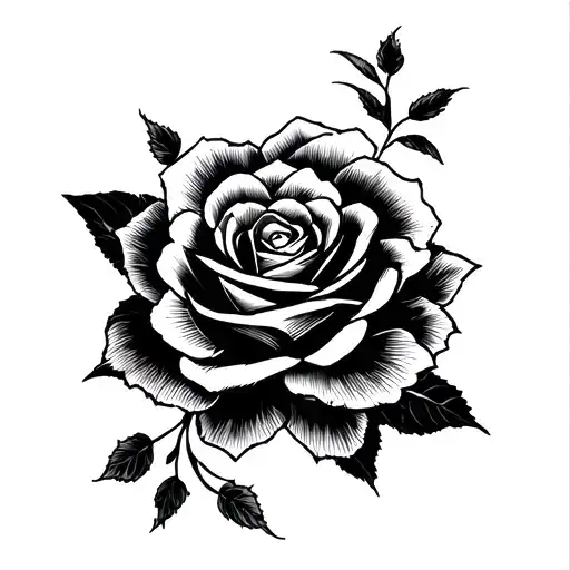 black goku rose japanese tattoo design idea