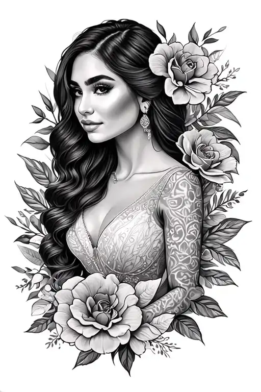 Alexis and Meghan names written tattoo design idea