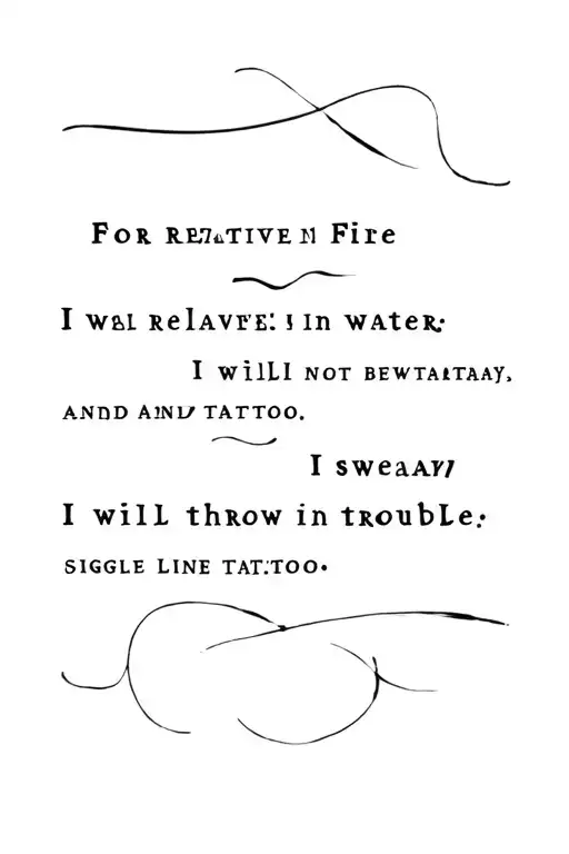 For relatives in fire and water, I will never betray and I will not throw in trouble, I swear tattoo design idea