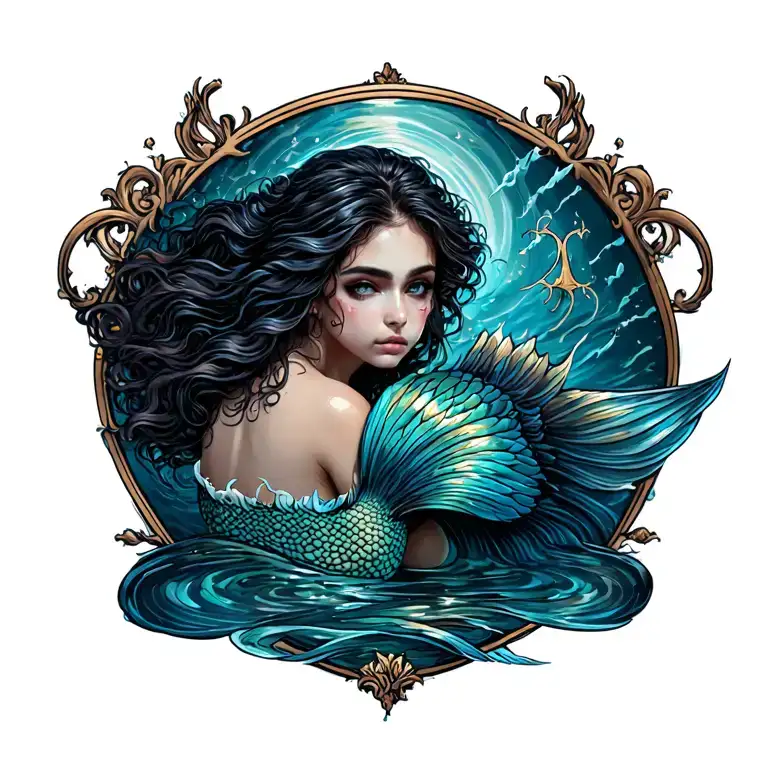 mermaid tattoo design idea