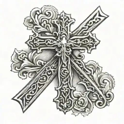 Small dainty cross tattoo design idea
