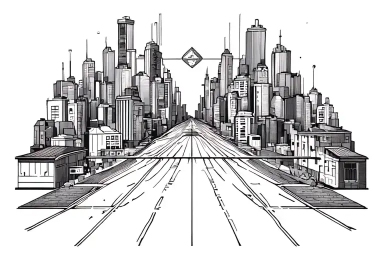 ghetto city tattoo design idea