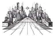 ghetto city tattoo design idea