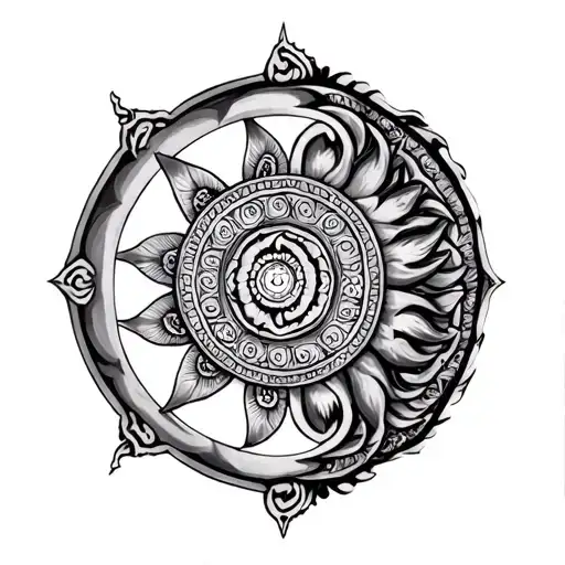 Sudarshan Chakra Hindu Mythology tattoo design idea