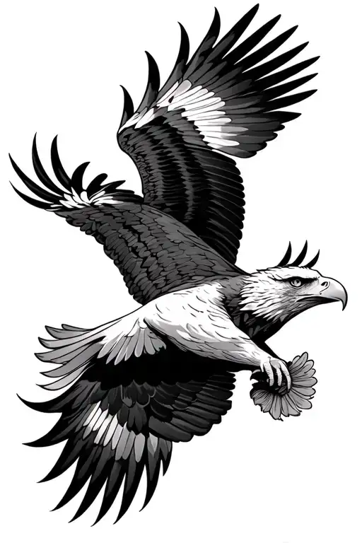 Eagle soaring heaven tattoo design idea