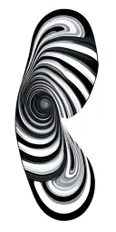 Radial pattern wavy concentric tattoo design idea