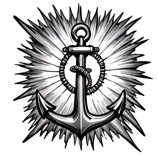 starburst with anchor tattoo tattoo design idea